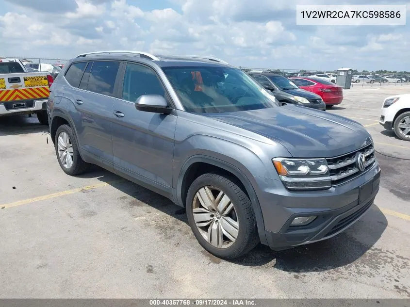 2019 Volkswagen Atlas 3.6L V6 Se W/Technology VIN: 1V2WR2CA7KC598586 Lot: 40357768