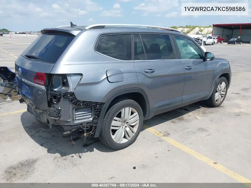 2019 Volkswagen Atlas 3.6L V6 Se W/Technology VIN: 1V2WR2CA7KC598586 Lot: 40357768