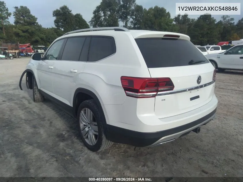 2019 Volkswagen Atlas Se VIN: 1V2WR2CAXKC548846 Lot: 40390097