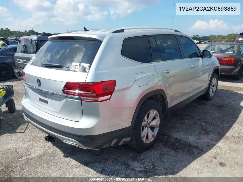 2019 Volkswagen Atlas S VIN: 1V2AP2CA2KC593859 Lot: 40475361