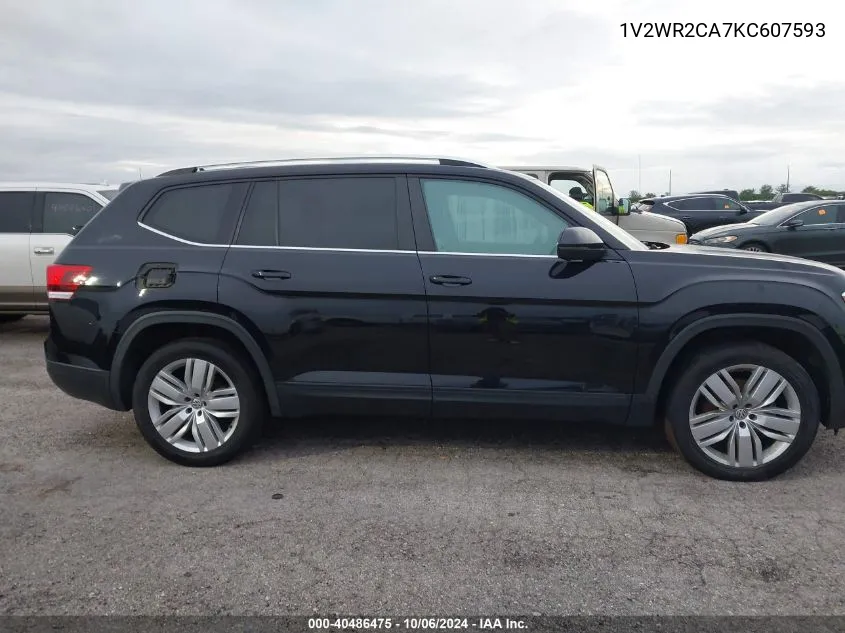 2019 Volkswagen Atlas Se VIN: 1V2WR2CA7KC607593 Lot: 40486475