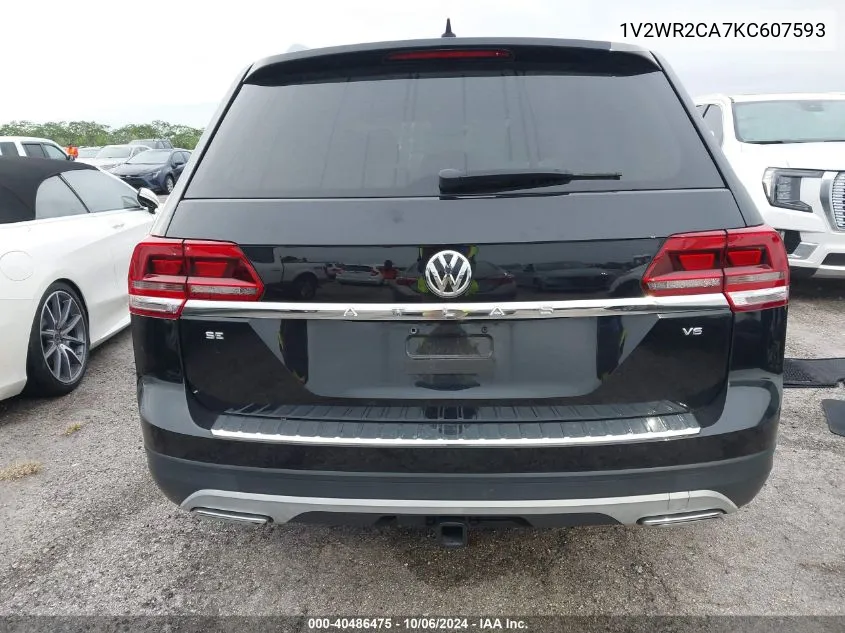 1V2WR2CA7KC607593 2019 Volkswagen Atlas Se