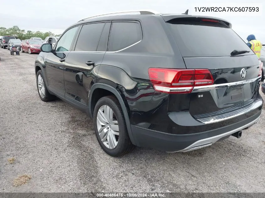 2019 Volkswagen Atlas Se VIN: 1V2WR2CA7KC607593 Lot: 40486475