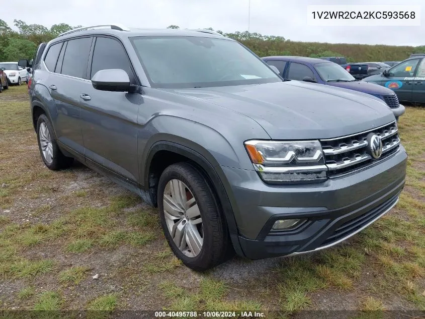 1V2WR2CA2KC593568 2019 Volkswagen Atlas Se