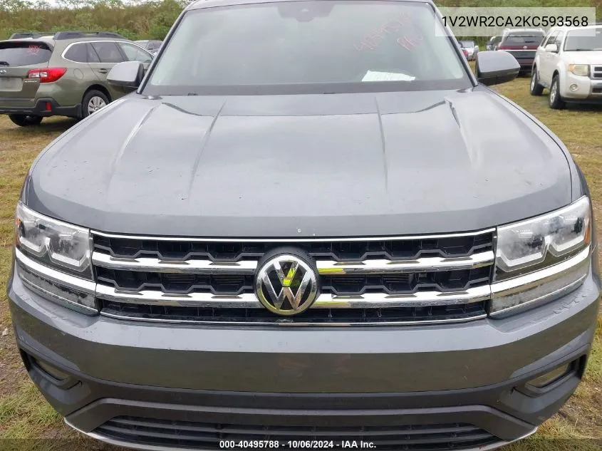 2019 Volkswagen Atlas Se VIN: 1V2WR2CA2KC593568 Lot: 40495788