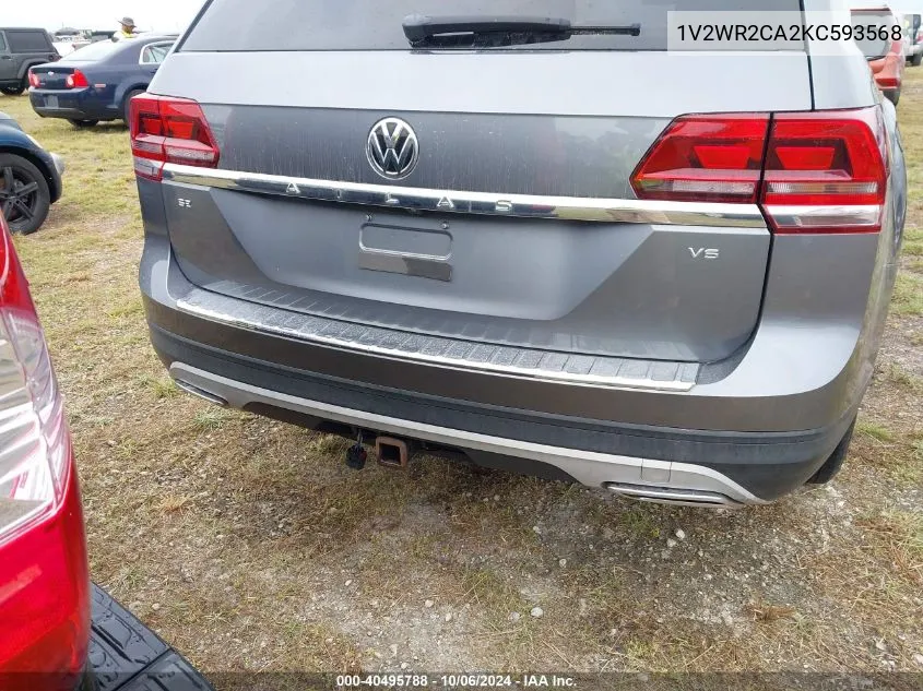 1V2WR2CA2KC593568 2019 Volkswagen Atlas Se