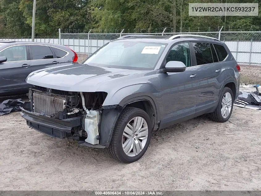 2019 Volkswagen Atlas 3.6L V6 Se W/Technology VIN: 1V2WR2CA1KC593237 Lot: 40506434