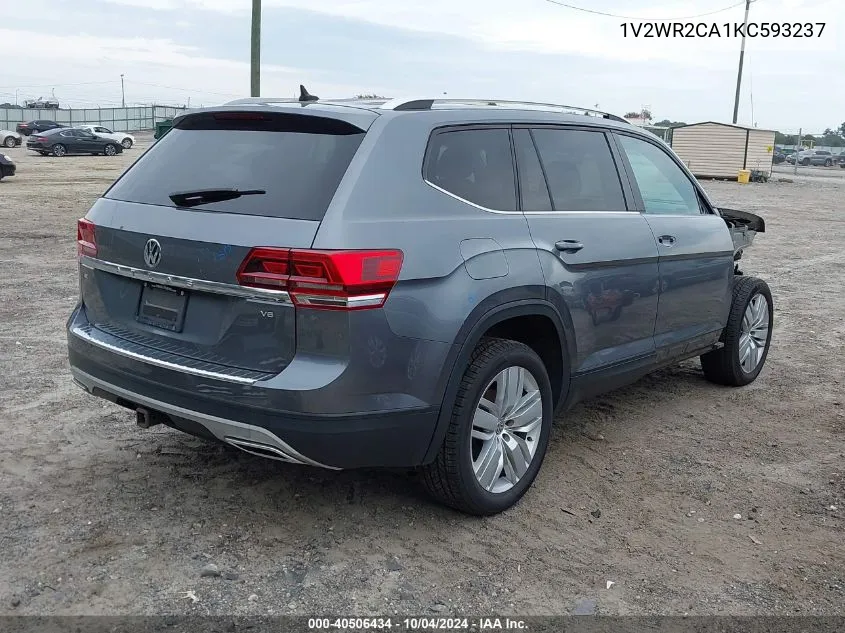 2019 Volkswagen Atlas 3.6L V6 Se W/Technology VIN: 1V2WR2CA1KC593237 Lot: 40506434