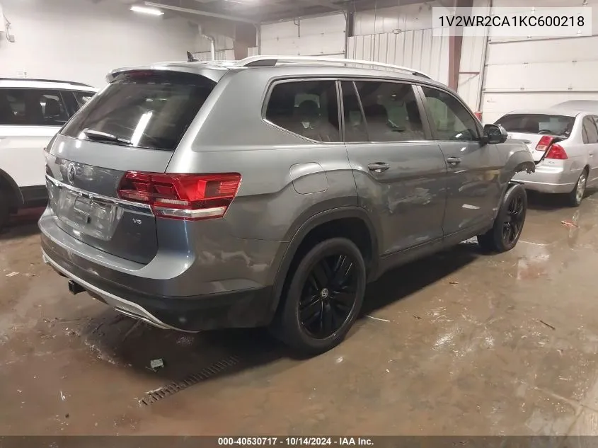 2019 Volkswagen Atlas 3.6L V6 Se W/Technology VIN: 1V2WR2CA1KC600218 Lot: 40530717