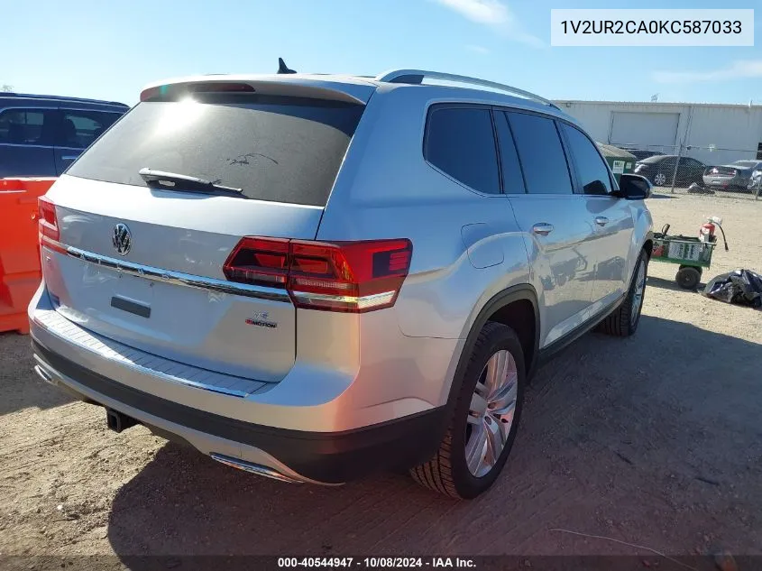 2019 Volkswagen Atlas 3.6L V6 Se W/Technology VIN: 1V2UR2CA0KC587033 Lot: 40544947