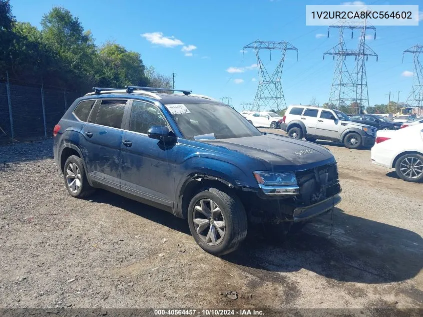 2019 Volkswagen Atlas 3.6L V6 Se W/Technology VIN: 1V2UR2CA8KC564602 Lot: 40564457