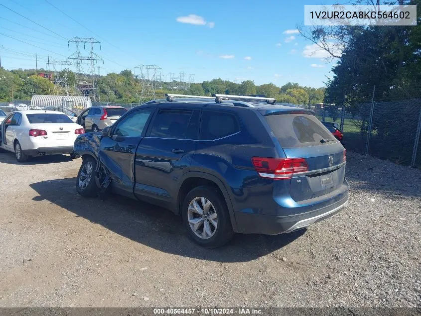 2019 Volkswagen Atlas 3.6L V6 Se W/Technology VIN: 1V2UR2CA8KC564602 Lot: 40564457