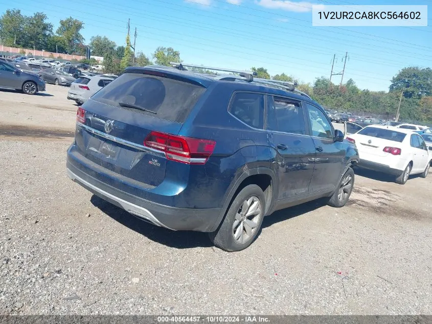 2019 Volkswagen Atlas 3.6L V6 Se W/Technology VIN: 1V2UR2CA8KC564602 Lot: 40564457