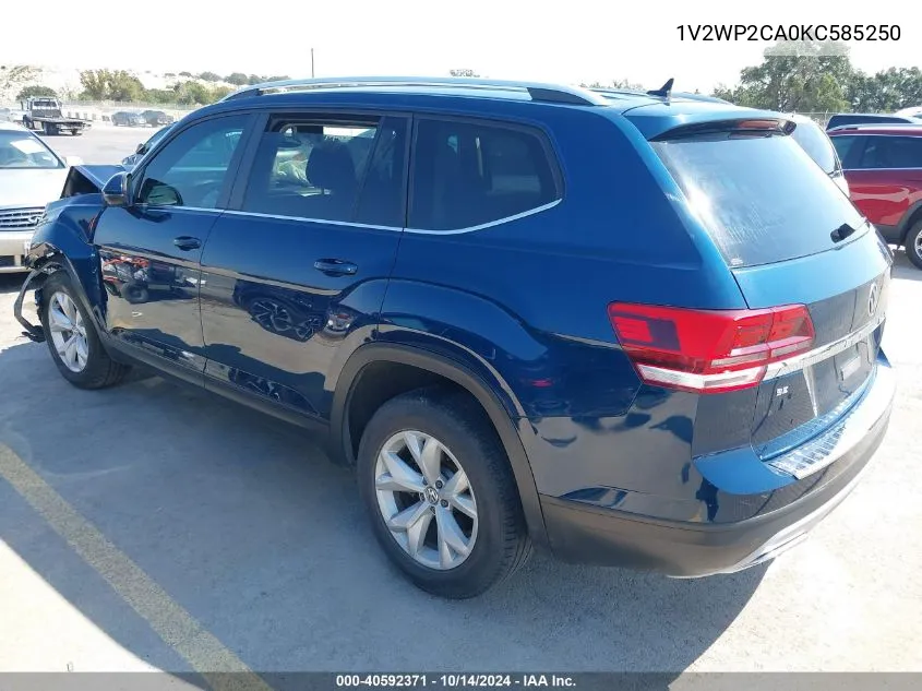 2019 Volkswagen Atlas 2.0T Se W/Technology VIN: 1V2WP2CA0KC585250 Lot: 40592371