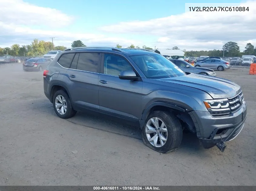 2019 Volkswagen Atlas 3.6L V6 Se VIN: 1V2LR2CA7KC610884 Lot: 40616011