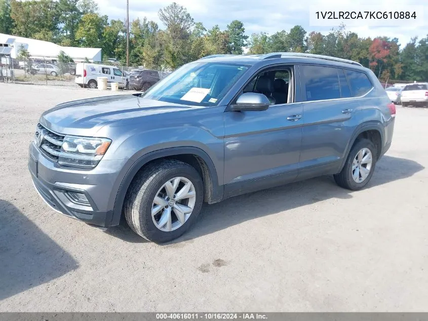 2019 Volkswagen Atlas 3.6L V6 Se VIN: 1V2LR2CA7KC610884 Lot: 40616011