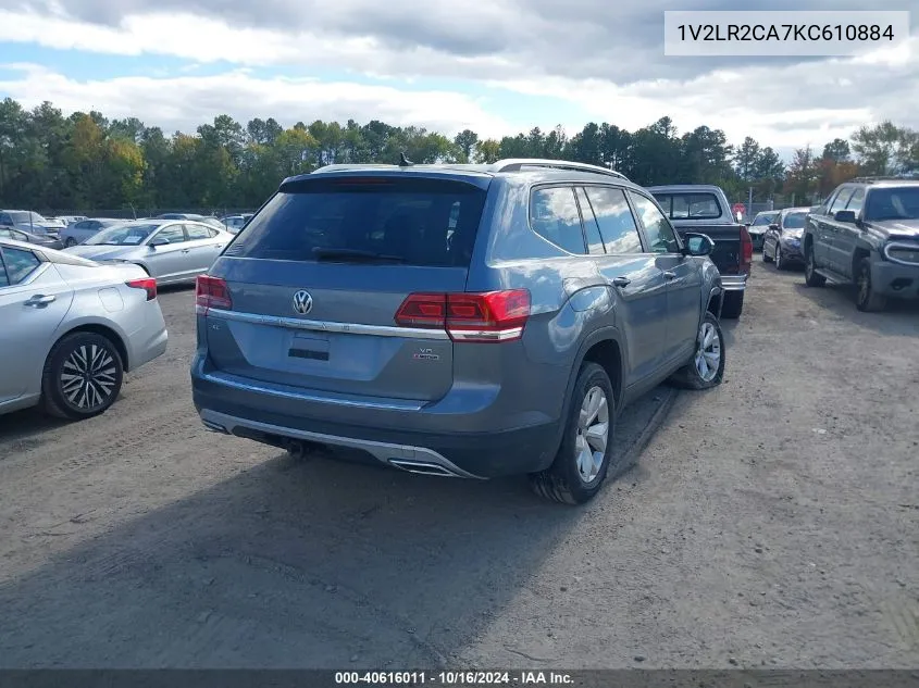 2019 Volkswagen Atlas 3.6L V6 Se VIN: 1V2LR2CA7KC610884 Lot: 40616011