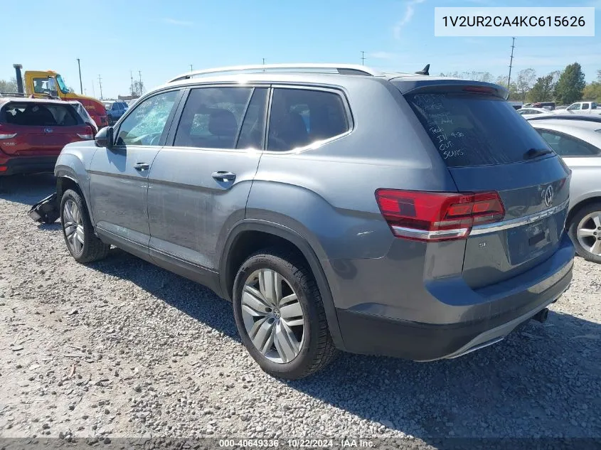 2019 Volkswagen Atlas 3.6L V6 Se W/Technology VIN: 1V2UR2CA4KC615626 Lot: 40649336