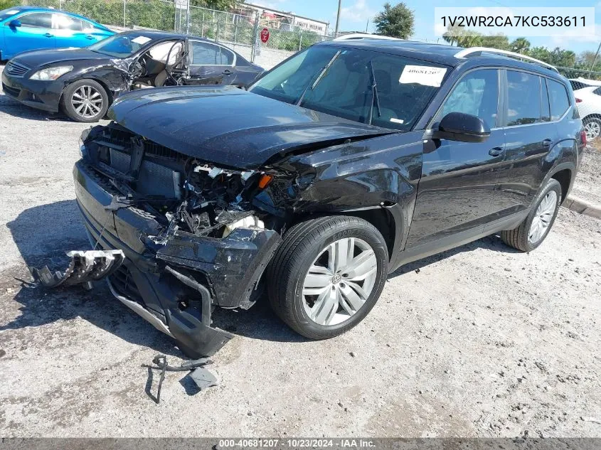 2019 Volkswagen Atlas 3.6L V6 Se W/Technology VIN: 1V2WR2CA7KC533611 Lot: 40681207