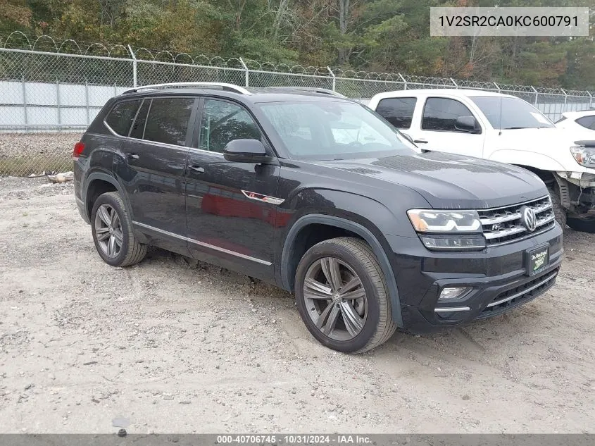 2019 Volkswagen Atlas 3.6L V6 Sel R-Line VIN: 1V2SR2CA0KC600791 Lot: 40706745