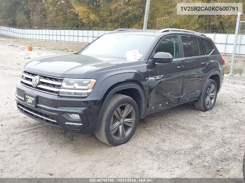 2019 Volkswagen Atlas 3.6L V6 Sel R-Line VIN: 1V2SR2CA0KC600791 Lot: 40706745