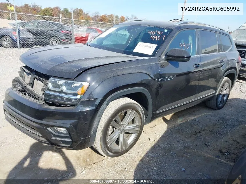 2019 Volkswagen Atlas 3.6L V6 Se W/Technology R-Line VIN: 1V2XR2CA5KC605992 Lot: 40709907