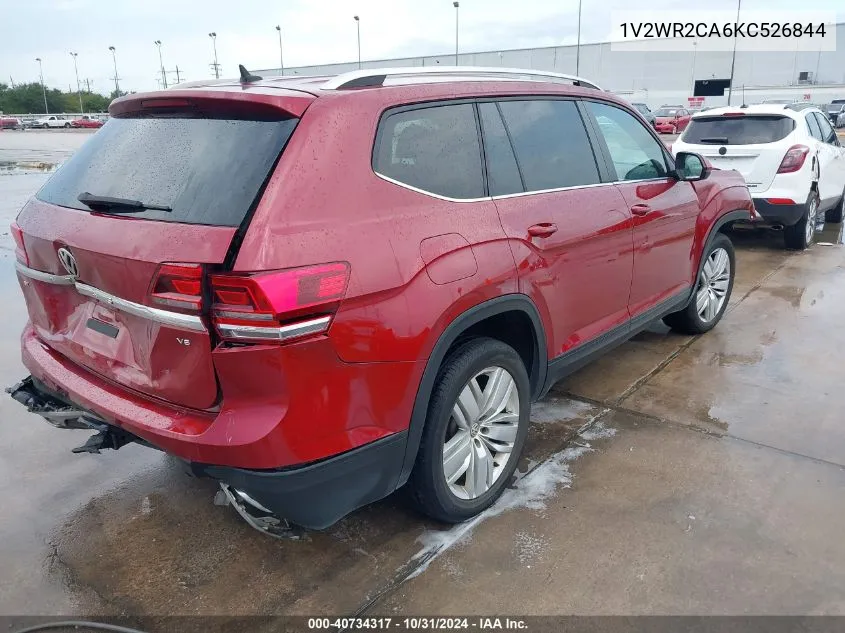 2019 Volkswagen Atlas 3.6L V6 Se W/Technology VIN: 1V2WR2CA6KC526844 Lot: 40734317