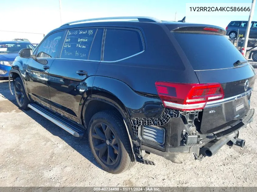 2019 Volkswagen Atlas 3.6L V6 Sel R-Line VIN: 1V2RR2CA4KC586666 Lot: 40734498