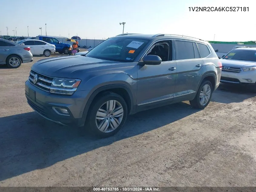 2019 Volkswagen Atlas 3.6L V6 Sel Premium VIN: 1V2NR2CA6KC527181 Lot: 40753785