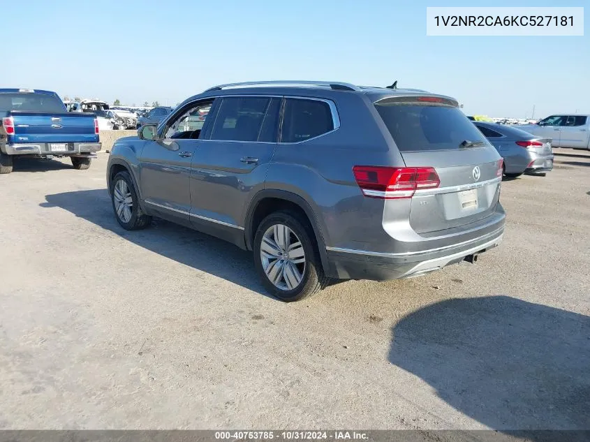 2019 Volkswagen Atlas 3.6L V6 Sel Premium VIN: 1V2NR2CA6KC527181 Lot: 40753785