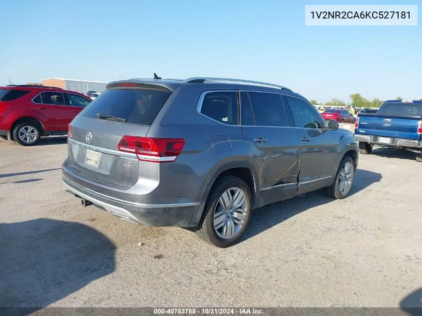 2019 Volkswagen Atlas 3.6L V6 Sel Premium VIN: 1V2NR2CA6KC527181 Lot: 40753785