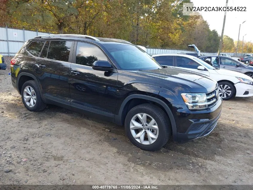 2019 Volkswagen Atlas 2.0T S VIN: 1V2AP2CA3KC554522 Lot: 40779765