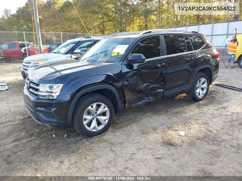 2019 Volkswagen Atlas 2.0T S VIN: 1V2AP2CA3KC554522 Lot: 40779765