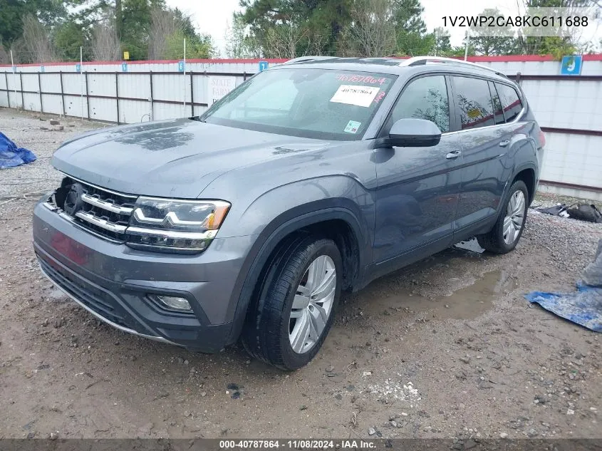 2019 Volkswagen Atlas 2.0T Se W/Technology VIN: 1V2WP2CA8KC611688 Lot: 40787864