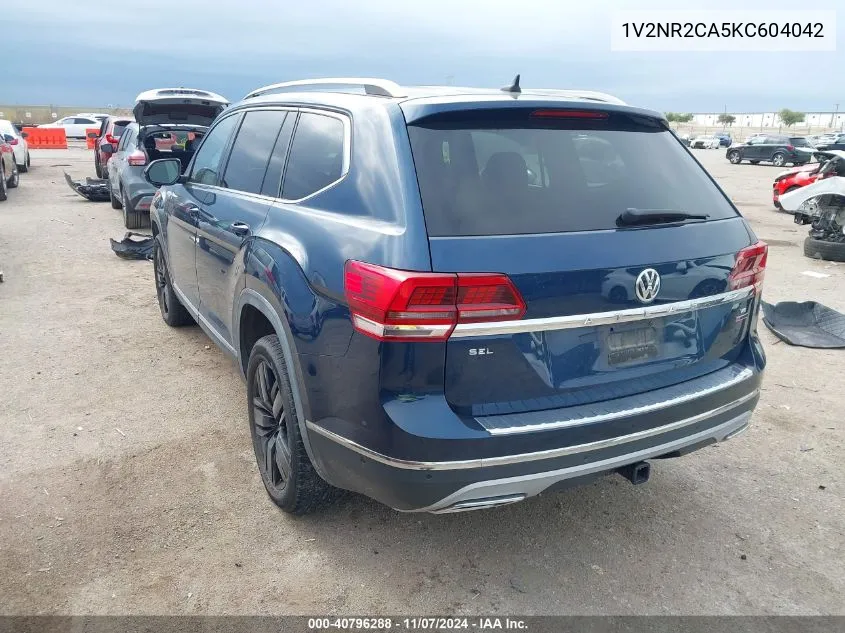 2019 Volkswagen Atlas 3.6L V6 Sel Premium VIN: 1V2NR2CA5KC604042 Lot: 40796288