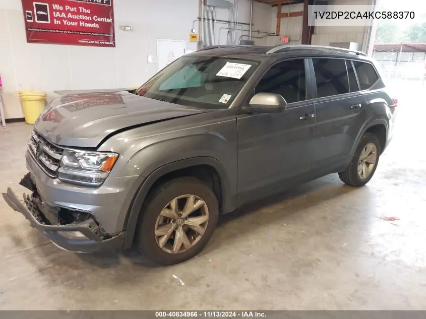 2019 Volkswagen Atlas 2.0T Se VIN: 1V2DP2CA4KC588370 Lot: 40834966