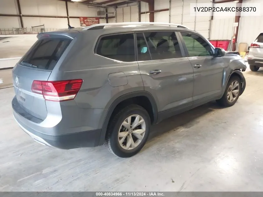 2019 Volkswagen Atlas 2.0T Se VIN: 1V2DP2CA4KC588370 Lot: 40834966