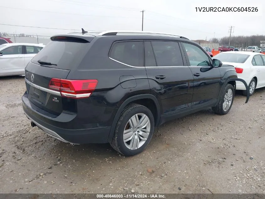 2019 Volkswagen Atlas 3.6L V6 Se W/Technology VIN: 1V2UR2CA0KC604526 Lot: 40846003