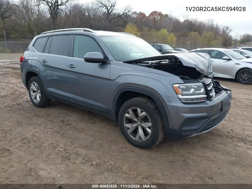 2019 Volkswagen Atlas 3.6L V6 S VIN: 1V2GR2CA5KC594928 Lot: 40852528