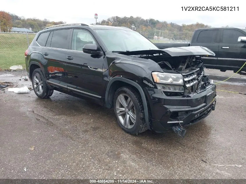 2019 Volkswagen Atlas 3.6L V6 Se W/Technology R-Line VIN: 1V2XR2CA5KC581211 Lot: 40854205