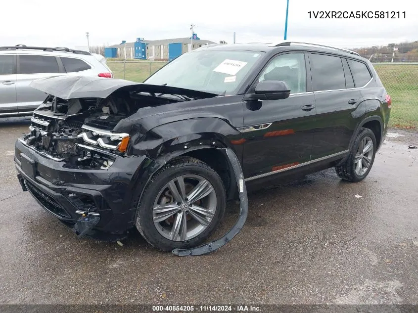 2019 Volkswagen Atlas 3.6L V6 Se W/Technology R-Line VIN: 1V2XR2CA5KC581211 Lot: 40854205