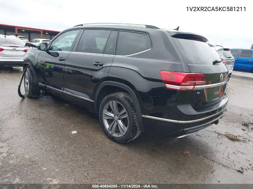 2019 Volkswagen Atlas 3.6L V6 Se W/Technology R-Line VIN: 1V2XR2CA5KC581211 Lot: 40854205