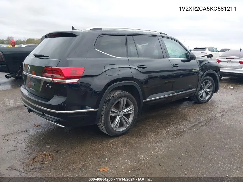 2019 Volkswagen Atlas 3.6L V6 Se W/Technology R-Line VIN: 1V2XR2CA5KC581211 Lot: 40854205