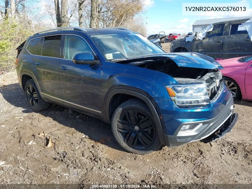 2019 Volkswagen Atlas 3.6L V6 Sel Premium VIN: 1V2NR2CAXKC576013 Lot: 40893139