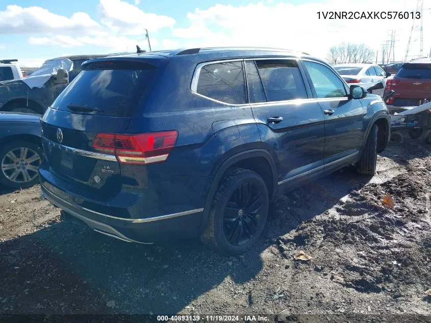 2019 Volkswagen Atlas 3.6L V6 Sel Premium VIN: 1V2NR2CAXKC576013 Lot: 40893139