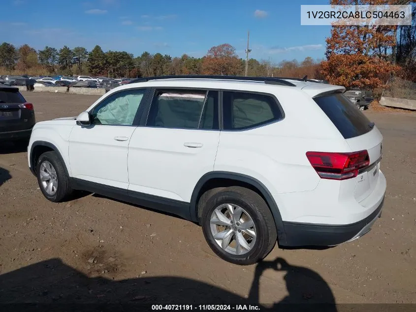 2020 Volkswagen Atlas 3.6L V6 S VIN: 1V2GR2CA8LC504463 Lot: 40721191