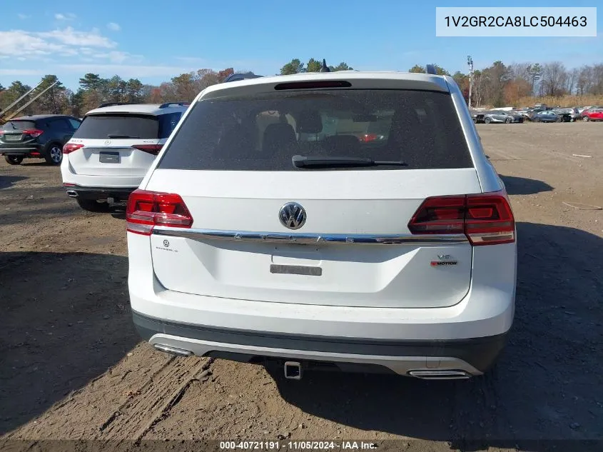 2020 Volkswagen Atlas 3.6L V6 S VIN: 1V2GR2CA8LC504463 Lot: 40721191