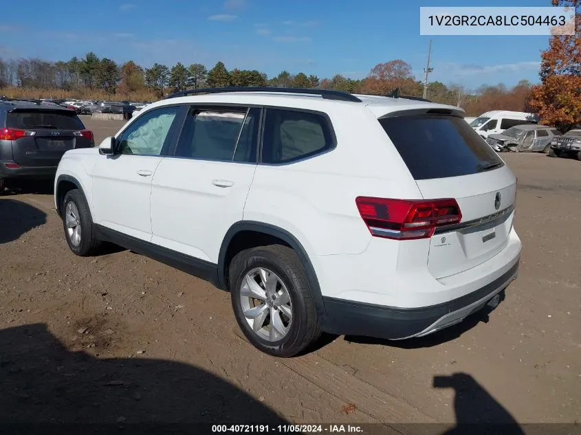 2020 Volkswagen Atlas 3.6L V6 S VIN: 1V2GR2CA8LC504463 Lot: 40721191