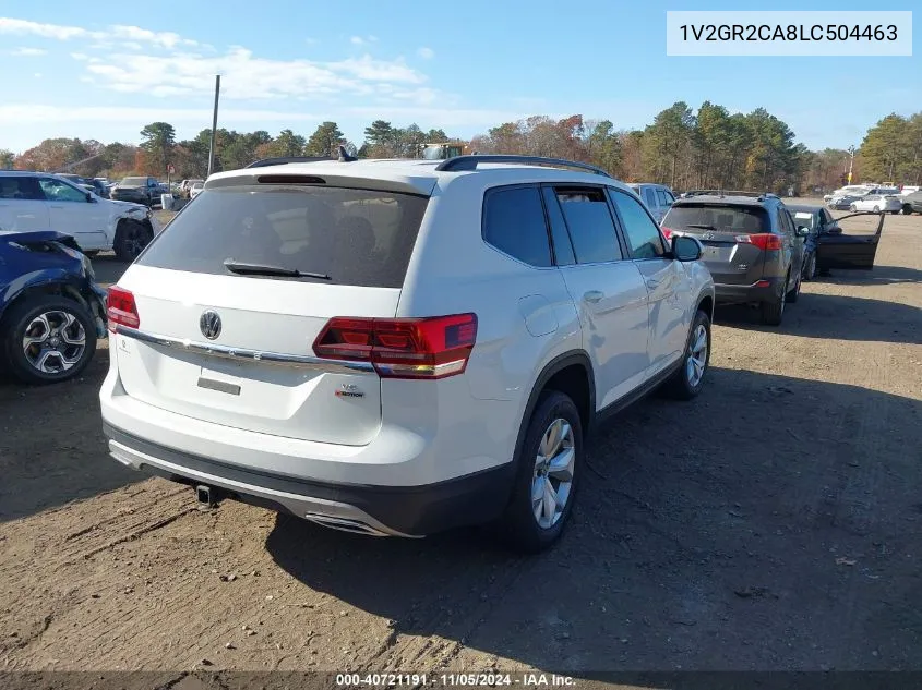 2020 Volkswagen Atlas 3.6L V6 S VIN: 1V2GR2CA8LC504463 Lot: 40721191