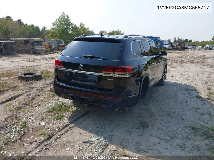 2021 Volkswagen Atlas VIN: 1V2FR2CA8MC555717 Lot: 12114174